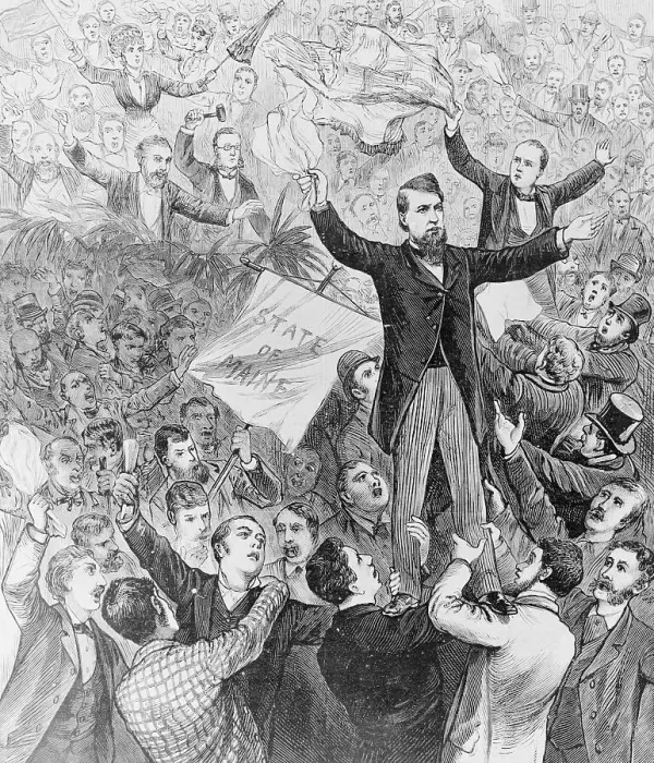 Framed Print : Delegates Cheering for James G. Blaine Framed Print : Delegates Cheering for James G. Blaine