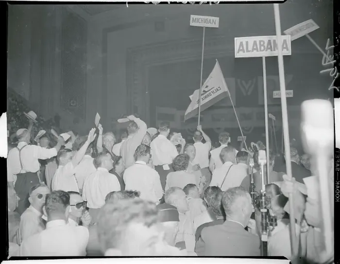 Framed Print : Delegates of Democratic National Convention Cheering Framed Print : Delegates of Democratic National Convention Cheering