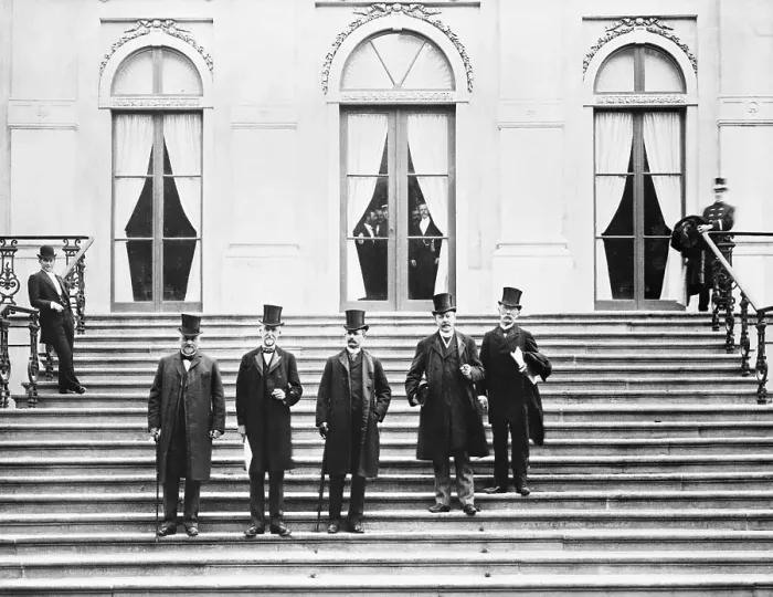 Framed Print : Delegates Leaving the Hague Conference