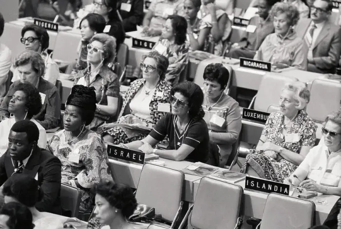 Framed Print : Delegates To Women'S Conference Seated