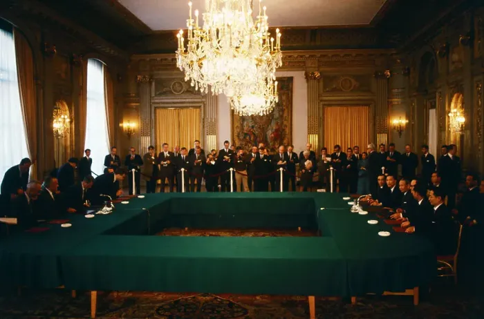 Framed Print : Delegations for Peace Talks During Vietnamese War