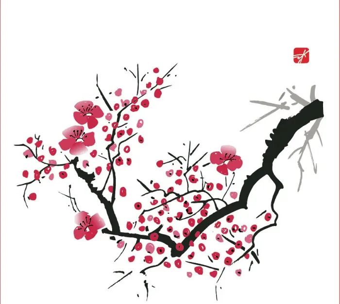 Framed Print : Delicate Cherry Blossom Illustration Framed Print : Delicate Cherry Blossom Illustration