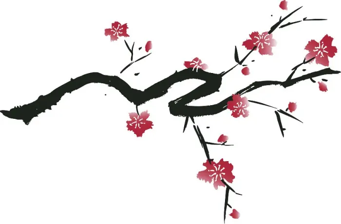 Framed Print : Delicate Cherry Blossom Illustration Framed Print : Delicate Cherry Blossom Illustration
