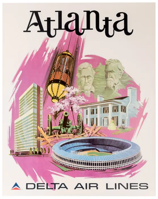 Framed Print : Delta Air Lines Atlanta Poster Framed Print : Delta Air Lines Atlanta Poster
