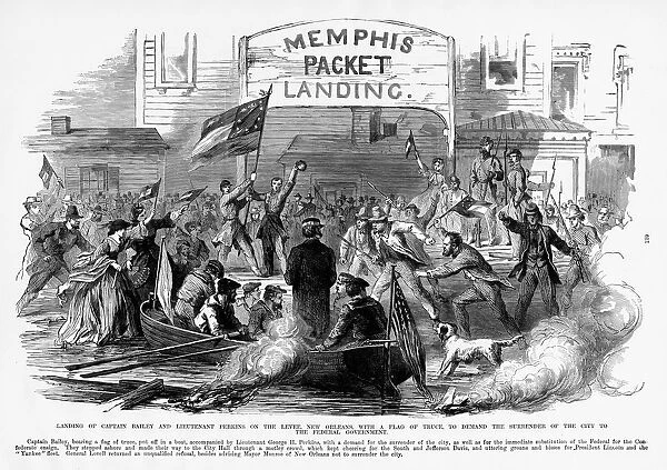 Demand of Surrender of New Orleans, 1862 Civil War Engraving