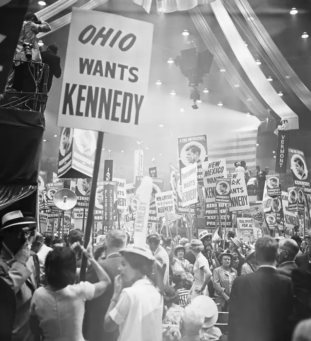 Framed Print : Democratic National Convention Floor with Signs Framed Print : Democratic National Convention Floor with Signs
