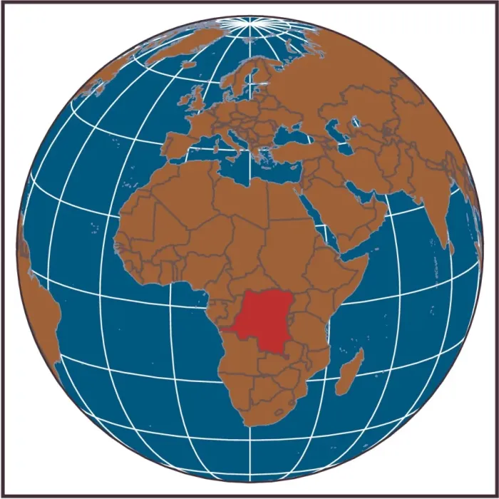 Framed Print : Democratic Republic of the Congo locator map Framed Print : Democratic Republic of the Congo locator map