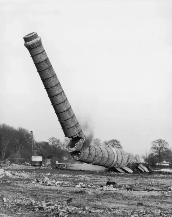 Framed Print : Demolishing Chimney Framed Print : Demolishing Chimney
