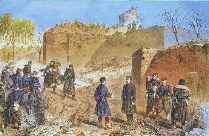 Framed Print : Demolition of french batteries on Mont Abron, illustrated war history, German, French war 1870-1871, Germany, France Framed Print : Demolition of french batteries on Mont Abron, illustrated war history, German, French war 1870-1871, Germany, France