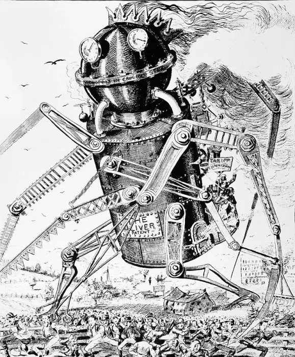 Framed Print : The Demon Which is Destroying the People Political Cartoon Framed Print : The Demon Which is Destroying the People Political Cartoon