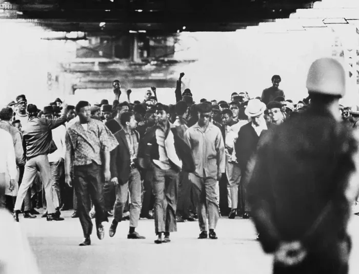 Framed Print : Demonstrating African American Youths Confront Authorities Framed Print : Demonstrating African American Youths Confront Authorities