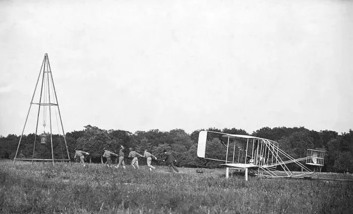 Framed Print : Demonstration of Wright Plane