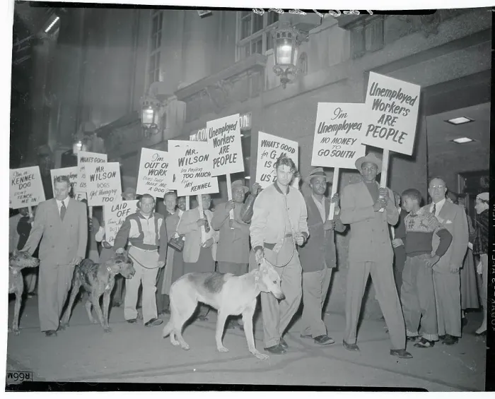 Framed Print : Demonstrators Carrying Their Picket Signs