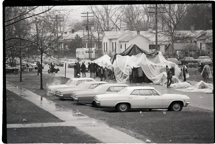 Framed Print : Demonstrators Erect Makeshift Tent in Selma, Alabama Framed Print : Demonstrators Erect Makeshift Tent in Selma, Alabama