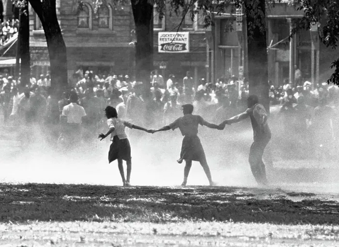 Framed Print : Demonstrators Facing Fire Hoses in Birmingham Framed Print : Demonstrators Facing Fire Hoses in Birmingham