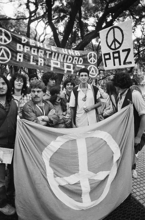Framed Print : Demonstrators Hold Peace Banners Framed Print : Demonstrators Hold Peace Banners