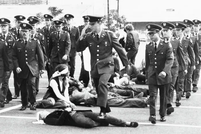 Framed Print : Demonstrators Interrupt ROTC Parade Framed Print : Demonstrators Interrupt ROTC Parade