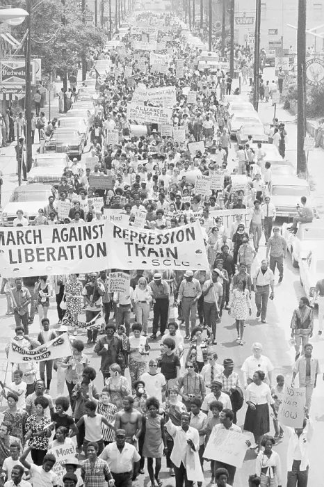 Framed Print : Demonstrators Marching Through Atlanta Framed Print : Demonstrators Marching Through Atlanta