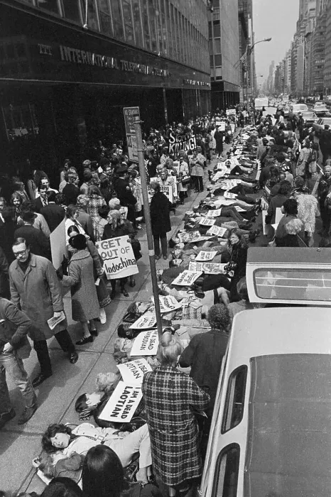Framed Print : Demonstrators Protesting at ITT Office in New York Framed Print : Demonstrators Protesting at ITT Office in New York