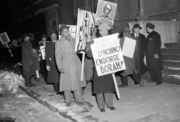 Framed Print : Demonstrators Protesting Senator William Borah Framed Print : Demonstrators Protesting Senator William Borah