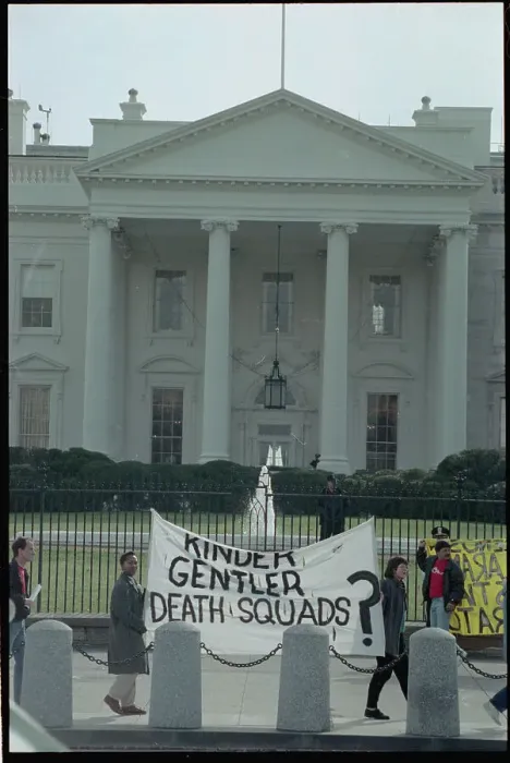 Framed Print : Demonstrators Protesting at White House Framed Print : Demonstrators Protesting at White House