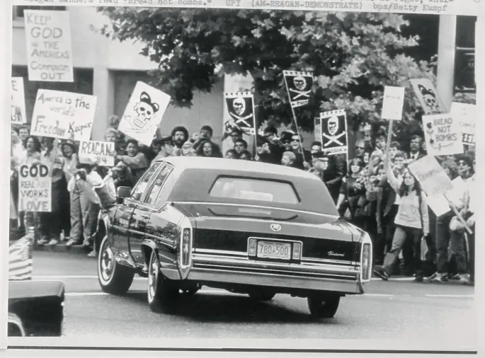 Framed Print : Demonstrators Waving Banners at Presidential Limousine Framed Print : Demonstrators Waving Banners at Presidential Limousine