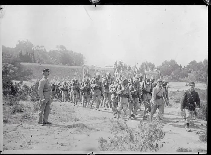Framed Print : Denegalese troops in South France Framed Print : Denegalese troops in South France