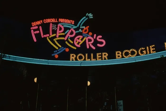 Framed Print : Denny Cordell Presents Flipper's Roller Boogie Palace, West Hollywood Framed Print : Denny Cordell Presents Flipper's Roller Boogie Palace, West Hollywood
