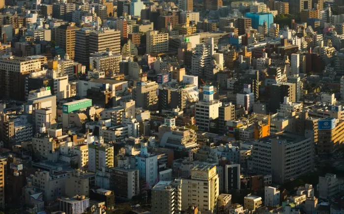 Framed Print : density of buildings in Tokyo Framed Print : density of buildings in Tokyo