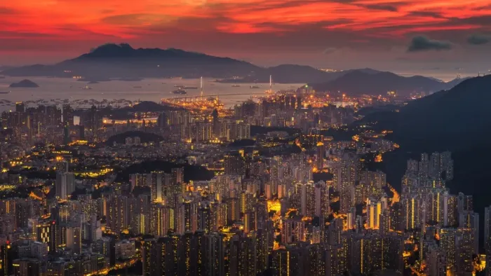 Framed Print : Density of Hong Kong city at night Framed Print : Density of Hong Kong city at night