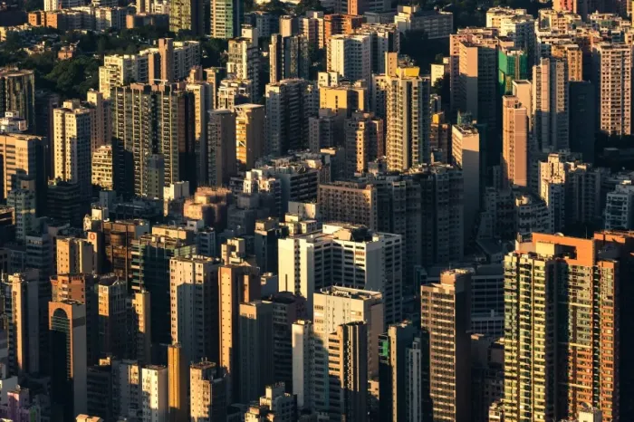 Framed Print : Density of Hong Kong residential blocks Framed Print : Density of Hong Kong residential blocks
