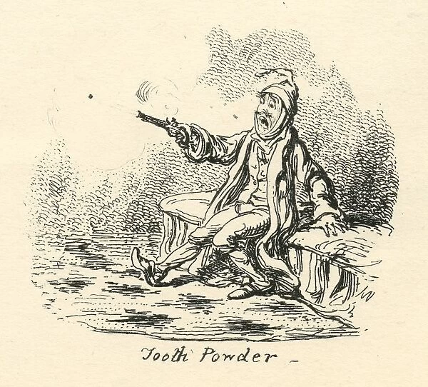 Dental humour tooth powder Cruikshank 19th century cartoon