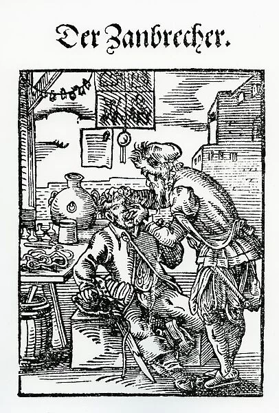 The Dentist, Dentist, Book of Estates, 1568, by Jost Amman, also Jobst Amman