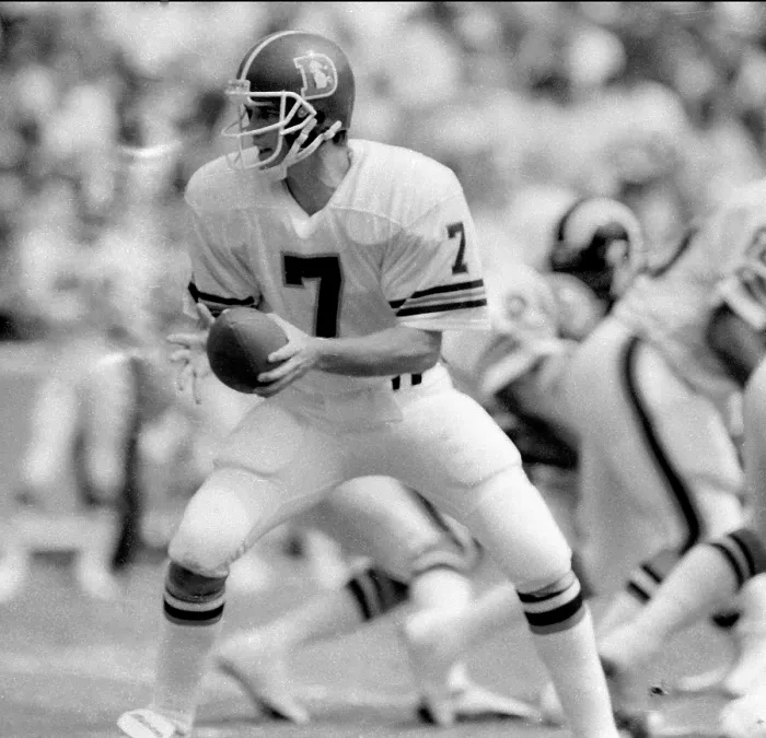 Framed Print : Denver Broncos QB John Elway Game Action Framed Print : Denver Broncos QB John Elway Game Action