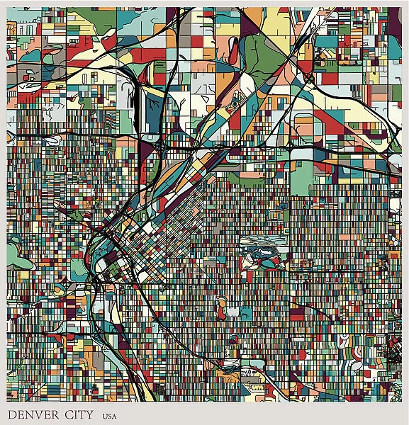 Denver city art deco map