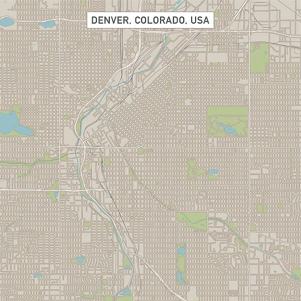 Denver Colorado US City Street Map