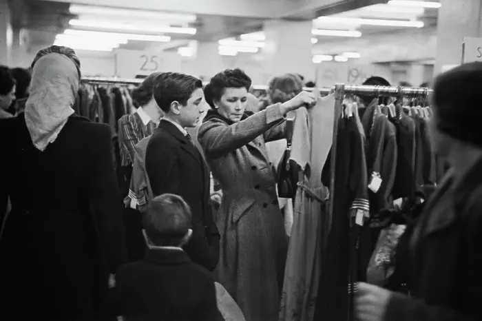 Framed Print : Department Store Shoppers, 1950 Framed Print : Department Store Shoppers, 1950