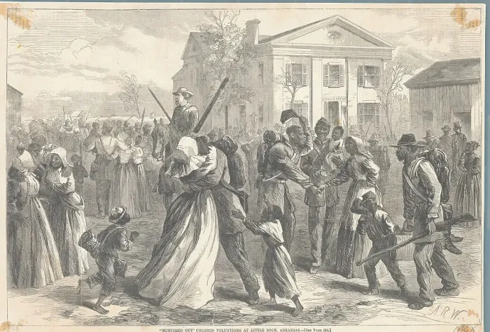 Framed Print : Departure Scene of African Americans Leaving for Battle Framed Print : Departure Scene of African Americans Leaving for Battle