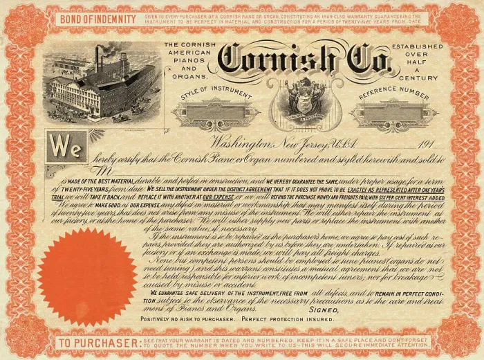 Framed Print : Depiction of Cornish Company Bond Framed Print : Depiction of Cornish Company Bond
