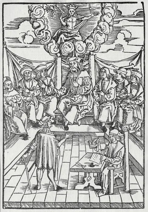 Framed Print : Depiction of Early German Court Scene Framed Print : Depiction of Early German Court Scene