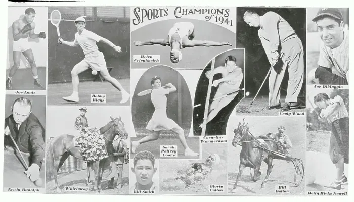 Framed Print : Depiction of Famous Sports Champions of Nineteen Forty One