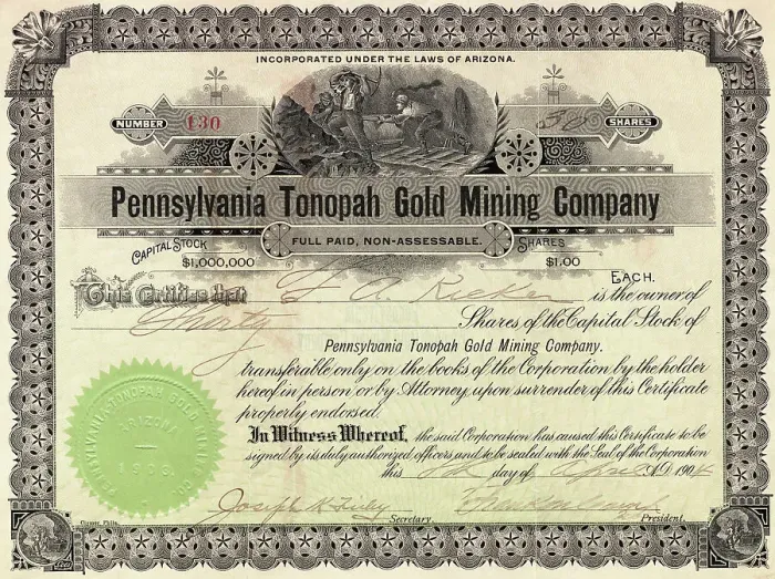 Framed Print : Depiction of Pennsylvania Mining Company Stock Framed Print : Depiction of Pennsylvania Mining Company Stock