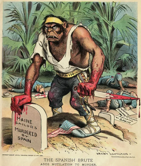 Framed Print : Depiction of Spain as Murderous Brute Framed Print : Depiction of Spain as Murderous Brute