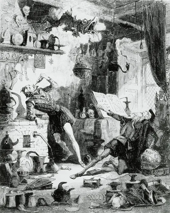 Framed Print : Depictions of Chemists Being Affected by Their Own Inventions Framed Print : Depictions of Chemists Being Affected by Their Own Inventions