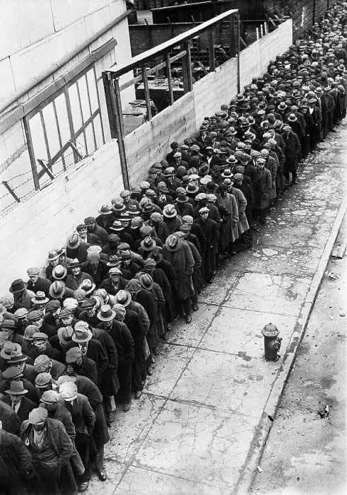 Framed Print : Depression Homeless Stand in Line Framed Print : Depression Homeless Stand in Line