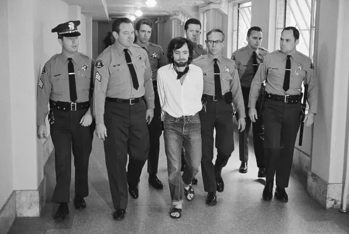 Framed Print : Deputies Escorting Murderer Charles Manson Framed Print : Deputies Escorting Murderer Charles Manson
