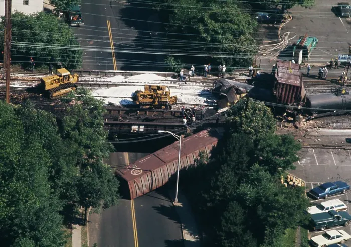 Framed Print : Derailment, New Jersey Framed Print : Derailment, New Jersey