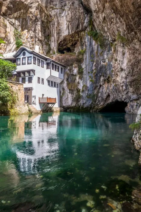 Framed Print : The Dervish house in Blagaj, near Mostar, Bosnia