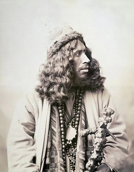 Dervish, Sufi, the member of a Muslim ascetic religious order, c. 1885, Turkey, Historical, digitally restored reproduction from a 19th century original