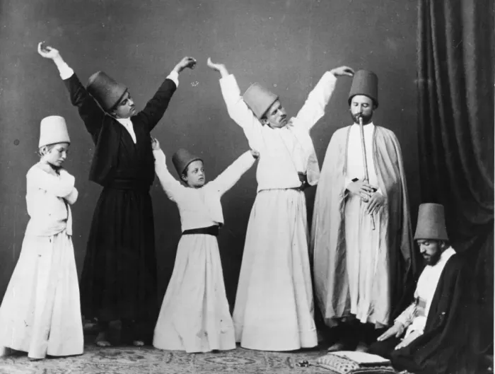 Framed Print : Dervishes. circa 1870: A group of dervishes begin their dance known as Framed Print : Dervishes. circa 1870: A group of dervishes begin their dance known as